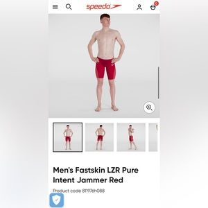 Men's Fastskin LZR Pure Intent Jammer Tech Suit Swimsuit Red | Final Price